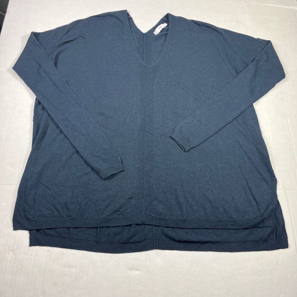 Vince Womens Wool Blend Sweater Blue V-Neck Oversized Luxe Soft Knit Pullover XS